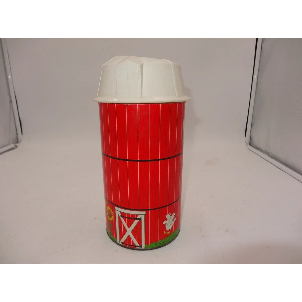 Fisher Price Little People Farm Silo with Lid Red Toy Accessory Vintage 1968